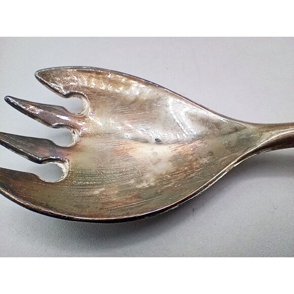 Italian Silver Plate Salad Serving Set Spoon Fork Elegant Dining Vintage 9 Inch - Picture 10 of 14